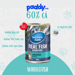 Pate Mèo Snappy Tom Real Fish - Lon 400g